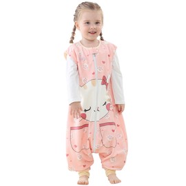 BETTERFUN - Saco de dormir para niños pequeños con pies 1-6T - Saco de dormir sin mangas para caminar, Gato, 3-5 Años