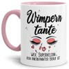 Berufe-Tasse Superheldin Wimperntante - Kaffee-Tasse mit Spruch/Arbeit/Job/Lustig/Geschenk-Idee - Innen &