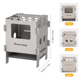 Portable Foldable Ti Wood Burning Stove Pocket Stove Outdoor Camping Cooking Picnic Backpacking Stove