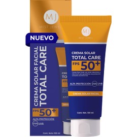 Protector solar facial Total Care 50+ FPS Con Ácido hialurónico, Vitamina E y extracto de sábila | Proteccion rayos UVA UVB para todo tipo de piel sport resistente al agua 100ml