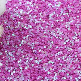 100g Iridescent Star Shaped Sequins Glitter Flat PVC Star Sequins Paillettes for Scrapbooking Embellishment Card Making Jewelry Making Nail Manicure Decorartions (Rose)