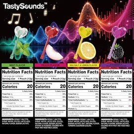 Amos TastySounds Wireless Audio Music Lollipop Gift Set - Bone Conduction Music Lollipop with Elevating Box, 4 Flavors (Blackberry, Mint, Peach, Sea Salt Lemon), 1 Device + 3 Refills, Premium Tech Gift for Adults