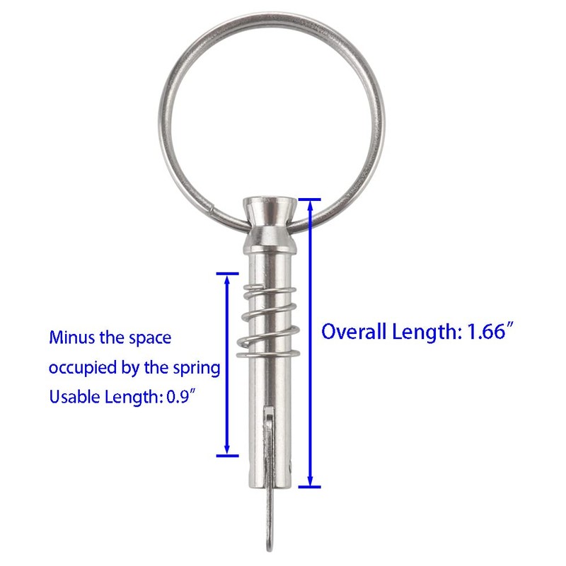 4 Pcs Quick Release Pin 1/4" Diameter w/ Drop Cam