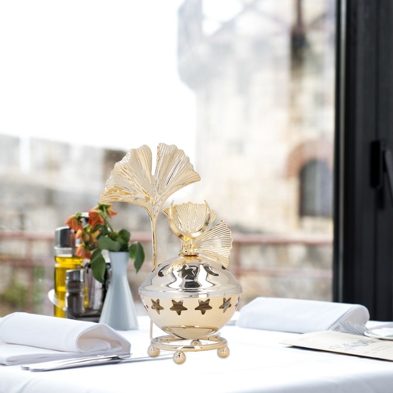 Candle Holder Arabian Star Moon Ginkgo Shape Metal Candle Holder