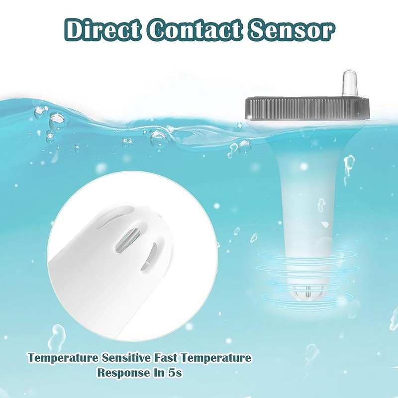 Aswalling Wireless Pool Thermometer Floating Easy Read Digital Pool Thermometer