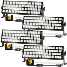 150W LED Shop Light 18000LM Ultra Brighter, 6000K Garage Light with 9.84FT Power Cord and On/Off Switch, IP66 Waterproof Outdoor Work Shop Lights for Garage Workshop Warehouse Factory Yard, 4 Pack