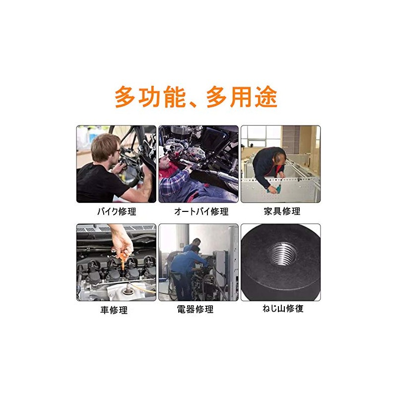 TSUCIA Tap Drill Set, Drill Bit, Hexagonal Shaft, Chamfering Tap,