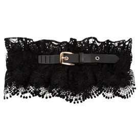 AruiLeo Women's Lace Waist Belt Obi Bowknot Cinch Wide Belt Corset Dress Waist Band for Wedding Party Dresses (A Black)