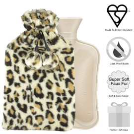 Home Flair Hot Water Bottle | Hot Water Bottle with Cover UK | Warmies Thermal Luxury Faux Fur 2L Large Hot Water Bottle | Hand Warmers | Foot Warmer