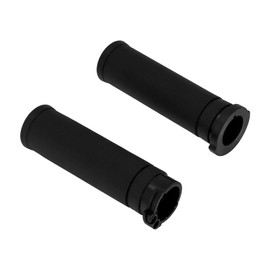 HDBUBALUS Black Rubber Hand Grips 1 Inch Handlebar Grips Fit for Harley Touring Street Glide Road King Road Glide Electra Glide XL Dyna Softail