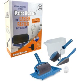 PAINT RUNNER® a registered trademark, THE ORIGINAL Product - ultimate paint roller system - 6 pc set, paint continuously without dipping & dripping & no mess. Made in Indonesia