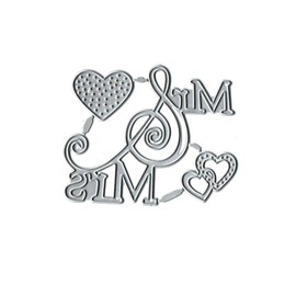 Mr&Mrs Words Couple Metal Die Cuts,Wedding Heart Love Valentine's Day Cutting Dies Cut Stencils DIY Scrapbooking Decorative Embossing Paper Party Wedding Card Making