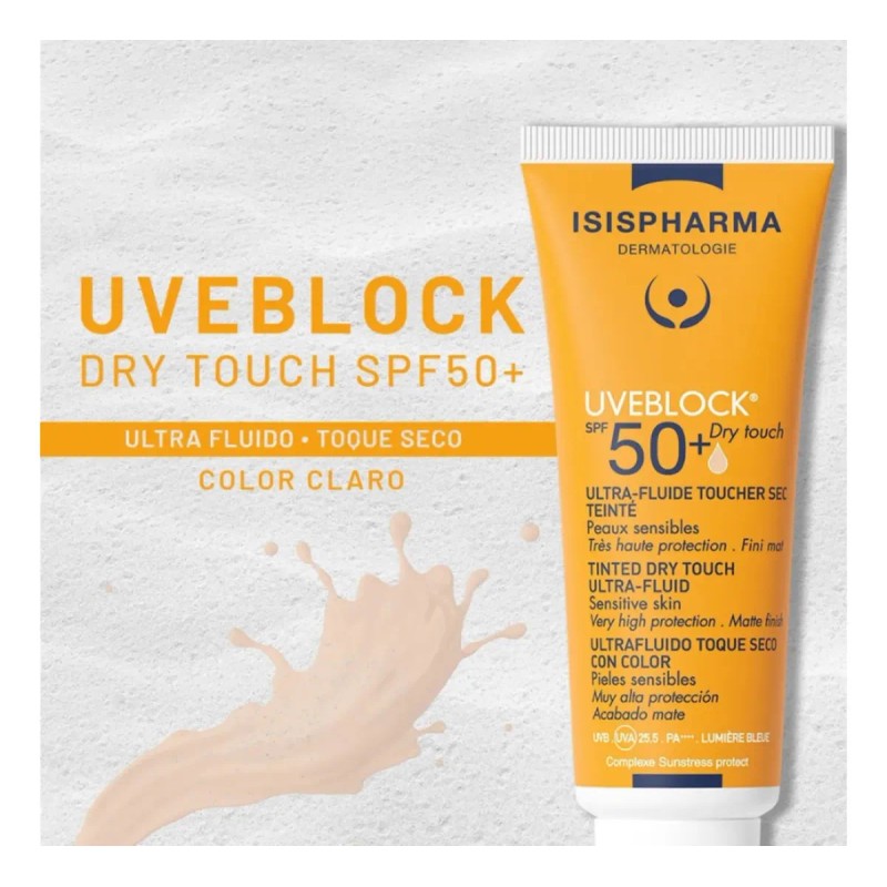 Isispharma Uveblock Fps 50+ 40ml Toque Seco Tono Claro Fluido