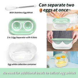 Egg White Separator with Egg Beater, Egg Separator Yolk White Separator Egg White Filter Storage Box Food Grade Level Kitchen Gadgets Egg Separator for Kitchen Cooking Kitchen Gadgets