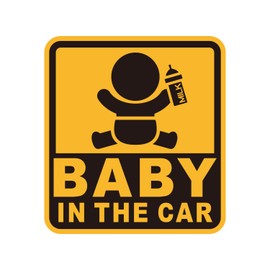 Seiwa Baby In The Car WA120 Car Sticker Safety Sign, For Both Inside and Outside Paste Specifications, Repositionable, Prevents Driving, Baby Riding, Car Supplies