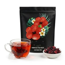 PiPi Hibiscus Tea Organic, Hibiscus Tea Bags, Antioxidant-Rich, Rich in Anthocyanins & Vitamin C, Naturally Caffeine-Free to Soothe the Mind, Tart & Refreshing Flavor, 20 Tea Bags