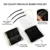 100PCS 2.2-inch Bobby Pin Curved, Super Grip Black Hair Clips
