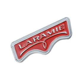 EmbRoom Laramie Emblem, 3D LARAMIE Badge Nameplate Tailgate Sticker Decal Replacement for Ram 1500 2500 3500 (Chrome Red)