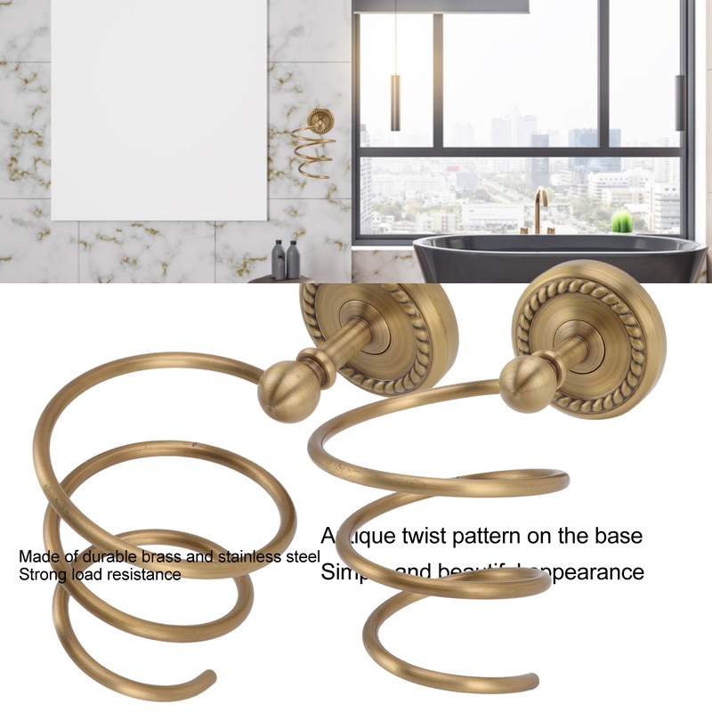Hair Dryer Holder Antique Brass Hair Care Tools Holder Wall