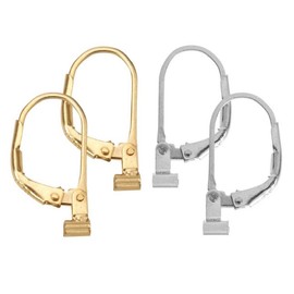 Convertiblez 2 Pair of Earring Converters. Converts pierced post earring to lever back drop dangle pierced earrings. Combo contains 1 pair Sterling Silver and 1 pair 14K Gold over Sterling Silver.