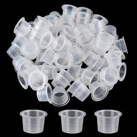 Tattoo Ink Caps WZPB 300Pcs Large Size Ink Cups 16MM Pigment Cups Tattoo Plastic Cap for Tattoo Ink