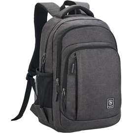 WIRABO Laptop Backpack for Men Travel Backpack Water-Resistant 15.6 Inch Computer Backpack Work Business Black