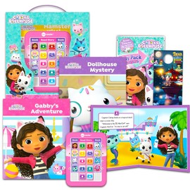 Crenstone Gabby's Dollhouse Read Along Books for Kids - Bundle with 8 Read Aloud Books and Electronic Reader, Mini Coloring Book, Stickers and More (Gabby's Dollhouse Reader Book Set)