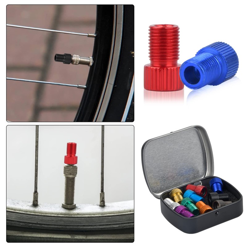 Vesaneae Pack of 10 Drahtesel Bicycle Valve Adapter, Bicycle Presta