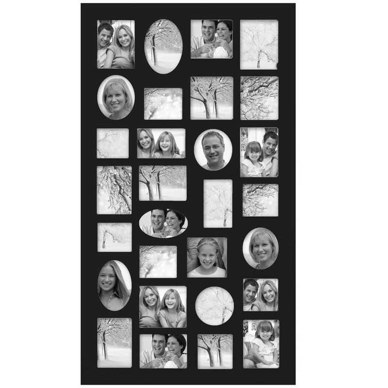 Adeco [PF9105] Decorative Black Wood Wall Hanging Collage Picture Photo