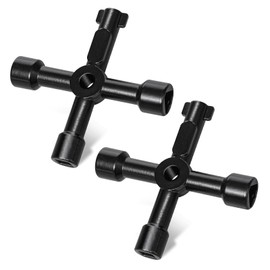 4 Way Multifunction Utility Key | 2pcs Black Meter Box Key | Triangle, Square, Panel Key for Cupboard, Cabinet, Water, Gas, Electric & Plumbing Applications | Four Way Service Utility Key