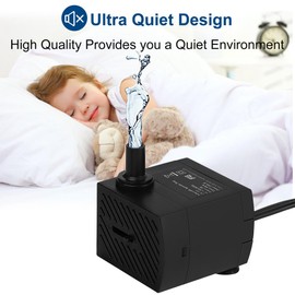 DHPTEK 95 GPH Mini Submersible Pump, Small Fountain Pump (5W 350L/H) for water feature, Aquariums, Fish Tank, Tabletop Fountain, Pet Fountain, Indoor or Outdoor Pond Fountain