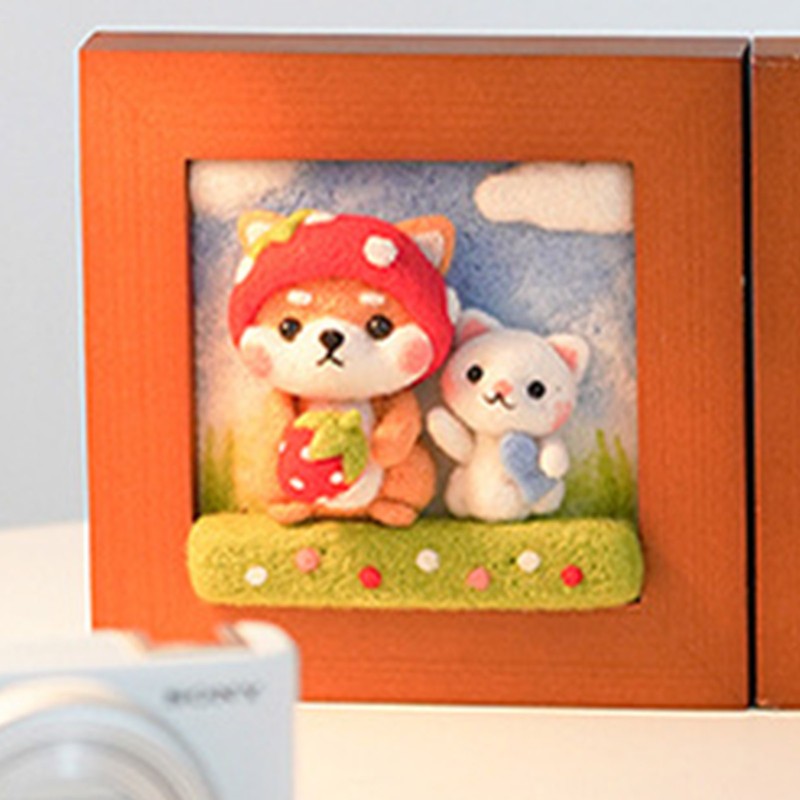 Needle Felting Kit Photo Frame Wool Felting Supplies Animal Plush