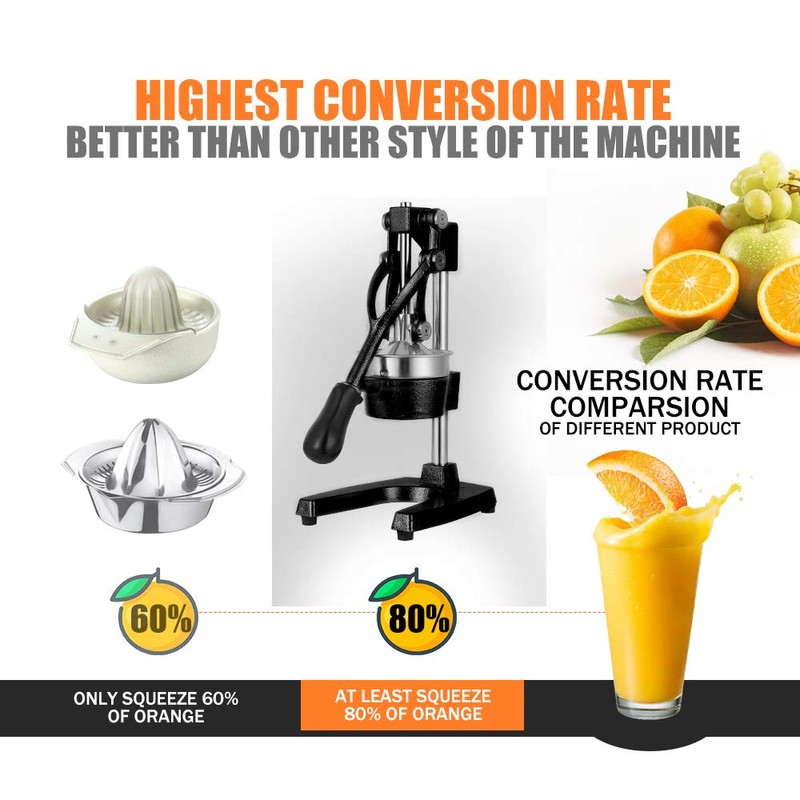 Gowintech Commercial Heavy Duty Cast Iron Hand Press Manual Orange