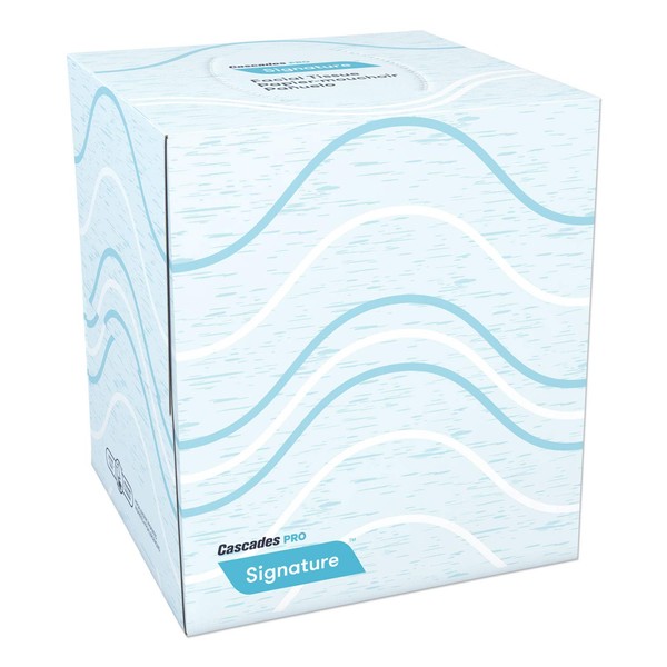 Signature Facial Tissue, 2-PLY, White, Cube, 90 Sheets/Box, 36 Boxes/Carton