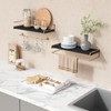 Forbena Black and Gold Floating Shelves for Wall, Bathroom Wall