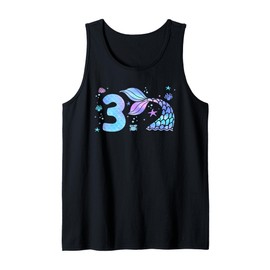3rd Birthday Shirt Girl Three 3 Year Old Mermaid Bday Party Tank Top