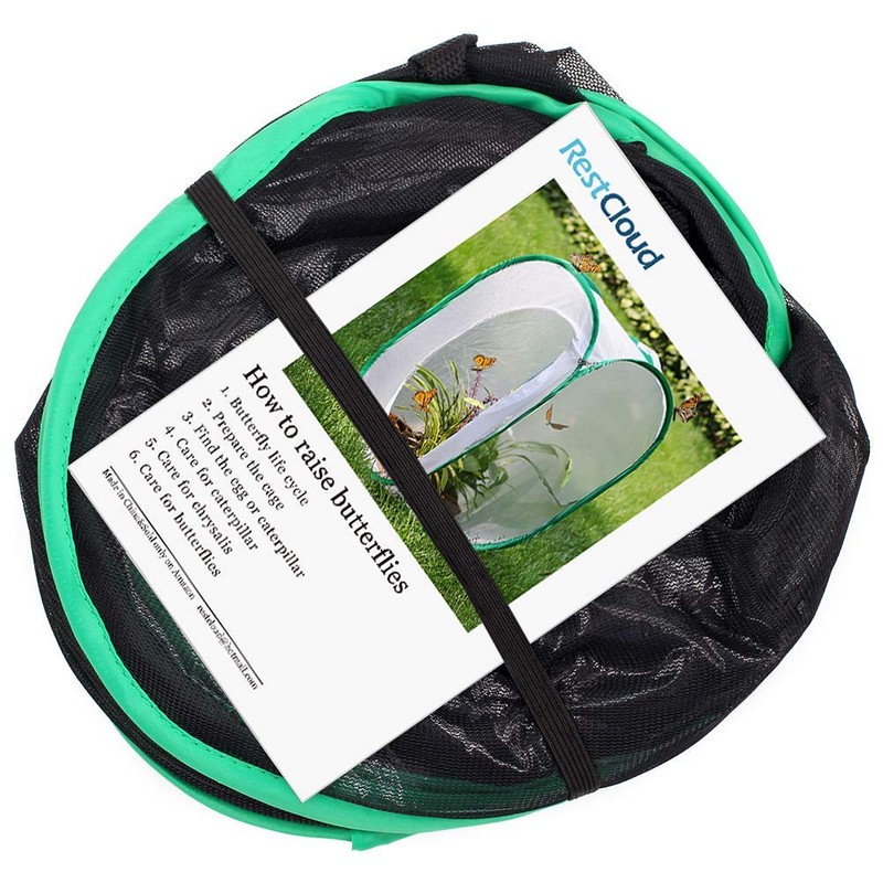 RESTCLOUD Insect and Butterfly Habitat Cage Terrarium Pop-up 23.6 Inches