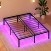 HOOBRO Full Bed Frame with LED Lights, Metal Platform Bed