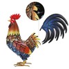 chisheen Rooster Decor Garden Statue Metal Chicken Yard Art Sculpture