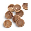Pack of 10 Flat Real Olive Wood Buttons 2 Holes