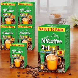 5 Pack x 10 Sachets NY Coffee 3-in-1 IRISH Coffee Drink (Total 50 Sachets) - A perfect blend of coffee, creamer, and sugar