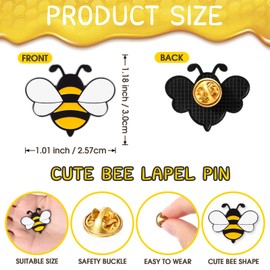 Misdary Employee Appreciation Gift Team Gift for Coworker Bee Lapel Pin Bee Badge Organza Bag Cards Thank You Gifts (25 Sets)