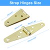 Piutouyar 6 Pcs Heavy Duty Strap Hinges, Gold Strap Hinges