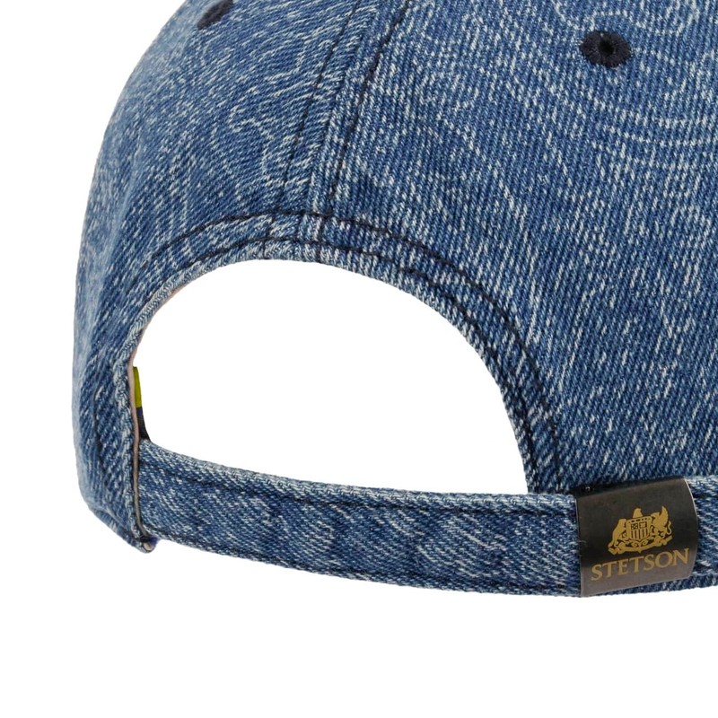 Stetson Denim Paisley Baseball Cap 100% Cotton Women Men, denim,