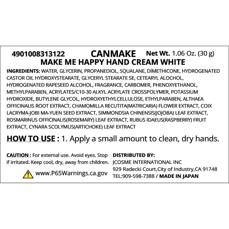 Canmake Make Make Me Happy Hand Cream White White White