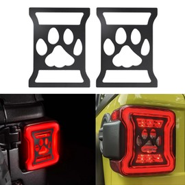 x xotic tech Tail Light Cover Taillight Guard Decoration Trim Compatible with Jeep Wrangler JL JLU Unlimited 2018-up(LED Light), 2Pcs Pawprint