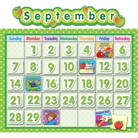 Teacher Created Resources TCR4188 Polka Dot School Calendar Bulletin Board Set, Paper, Multi