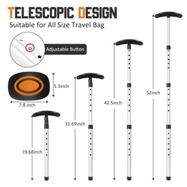 GearRoot Portable Golf Travel Bag Support Pole, Umbrella Anti-Impact Support Cover Protector and Aluminum Alloy Rod, Golf Club Travel Bag Support System Protect Clubs from Impact, Orange