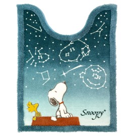 Senko Snoopy 34365 Snoopy Starry Sky Toilet Mat, Long Length, Approx. 31.5 x 23.6 inches (80 x 60 cm), Blue, Character Animal, Snoopy