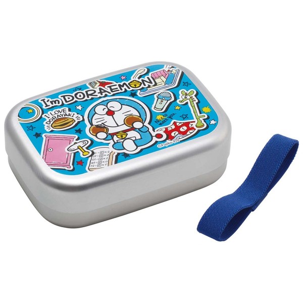 Skater ALB5NV-A Doraemon Bento Box, Sticker, 12.5 fl oz (370 ml), Aluminum, Compatible with Insulated Boxes, For Kids, Made in Japan